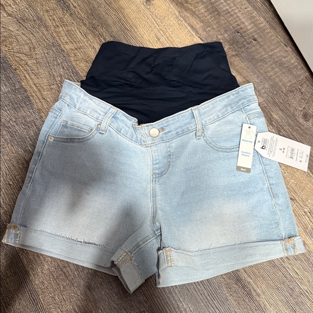 Denim Blue Women's maternity Shorts - Picture 1 of 8